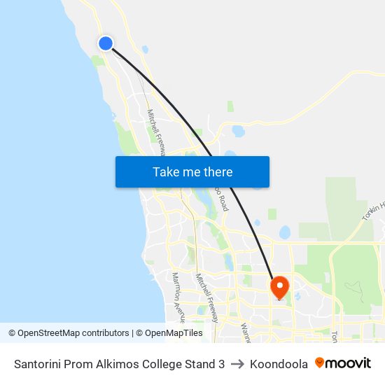 Santorini Prom Alkimos College Stand 3 to Koondoola map