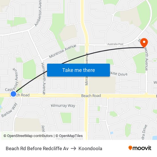 Beach Rd Before Redcliffe Av to Koondoola map