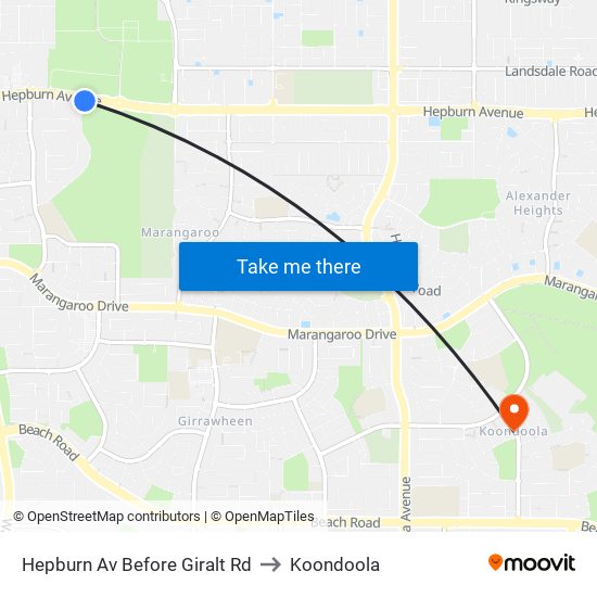 Hepburn Av Before Giralt Rd to Koondoola map