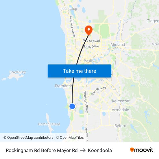 Rockingham Rd Before Mayor Rd to Koondoola map