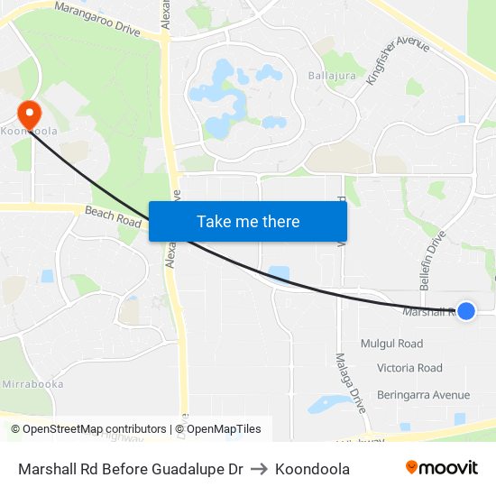 Marshall Rd Before Guadalupe Dr to Koondoola map