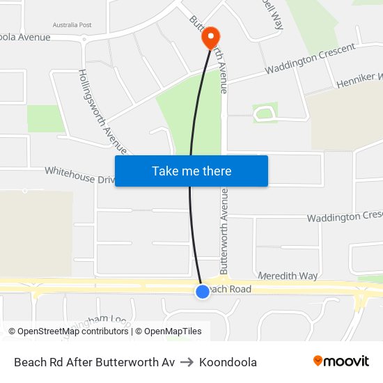 Beach Rd After Butterworth Av to Koondoola map