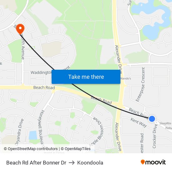 Beach Rd After Bonner Dr to Koondoola map