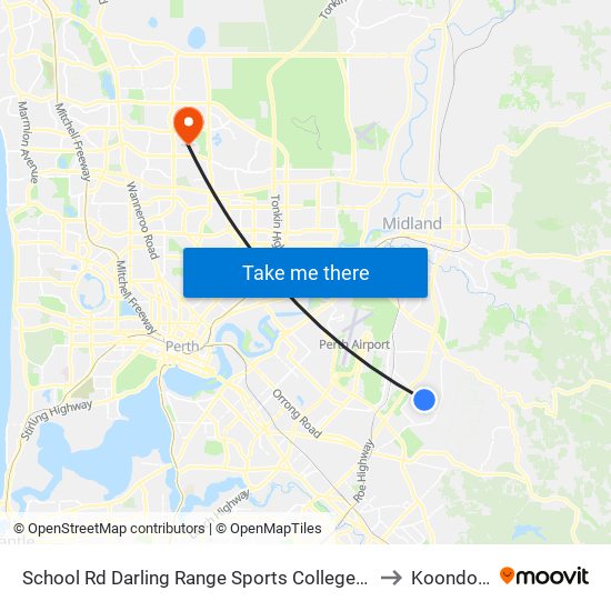 School Rd Darling Range Sports College Stand 3 to Koondoola map