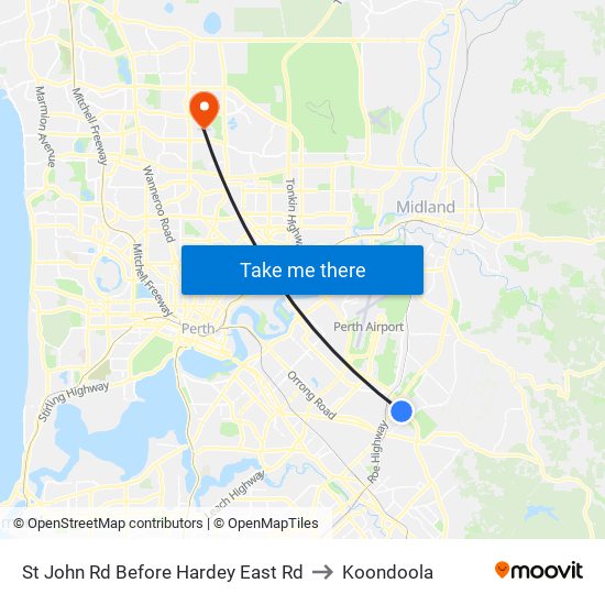 St John Rd Before Hardey East Rd to Koondoola map