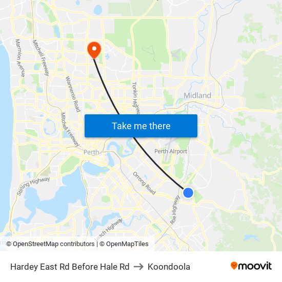 Hardey East Rd Before Hale Rd to Koondoola map