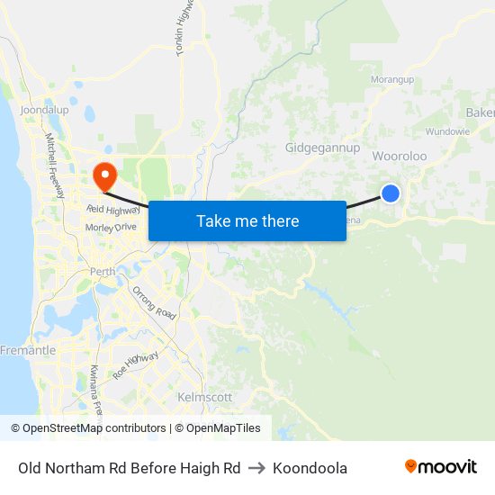 Old Northam Rd Before Haigh Rd to Koondoola map