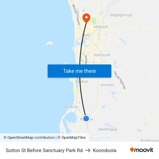 Sutton St Before Sanctuary Park Rd to Koondoola map