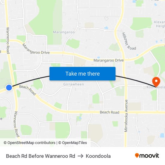 Beach Rd Before Wanneroo Rd to Koondoola map