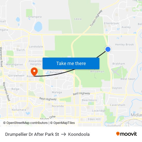 Drumpellier Dr After Park St to Koondoola map