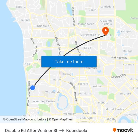 Drabble Rd After Ventnor St to Koondoola map