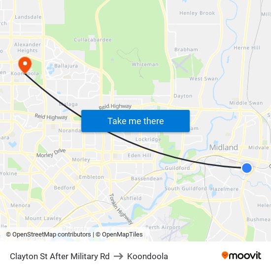 Clayton St After Military Rd to Koondoola map