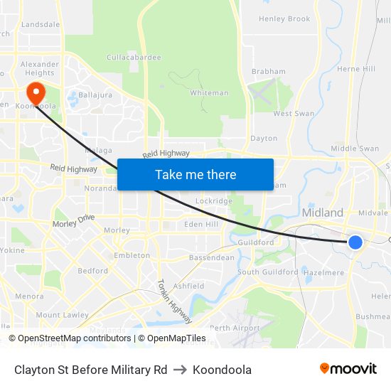 Clayton St Before Military Rd to Koondoola map