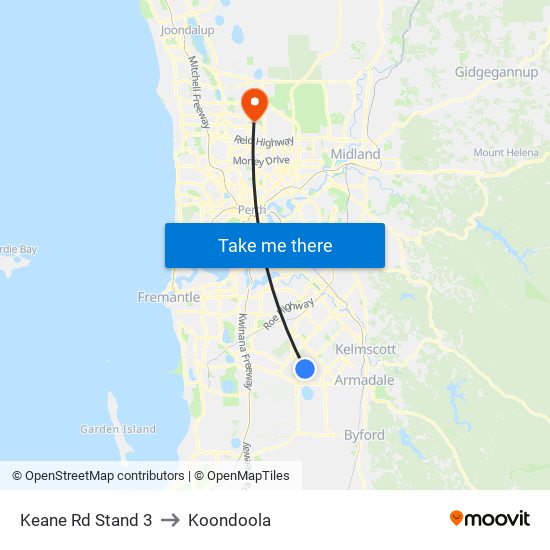 Keane Rd Stand 3 to Koondoola map