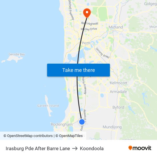 Irasburg Pde After Barre Lane to Koondoola map