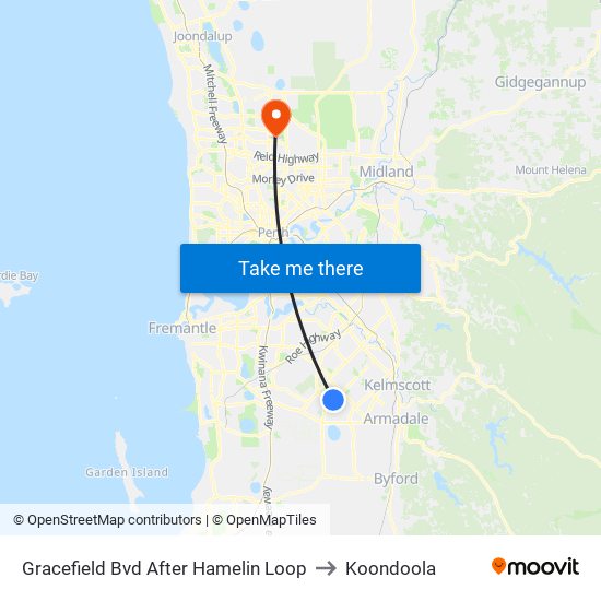 Gracefield Bvd After Hamelin Loop to Koondoola map