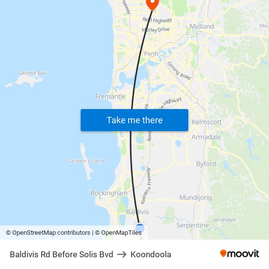 Baldivis Rd Before Solis Bvd to Koondoola map