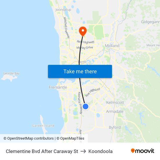 Clementine Bvd After Caraway St to Koondoola map