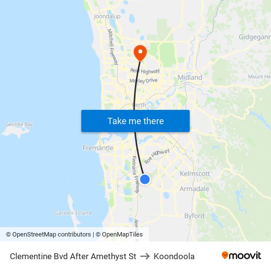 Clementine Bvd After Amethyst St to Koondoola map