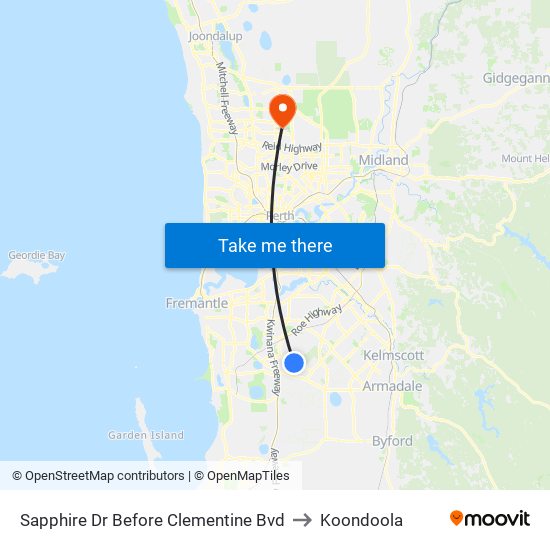 Sapphire Dr Before Clementine Bvd to Koondoola map