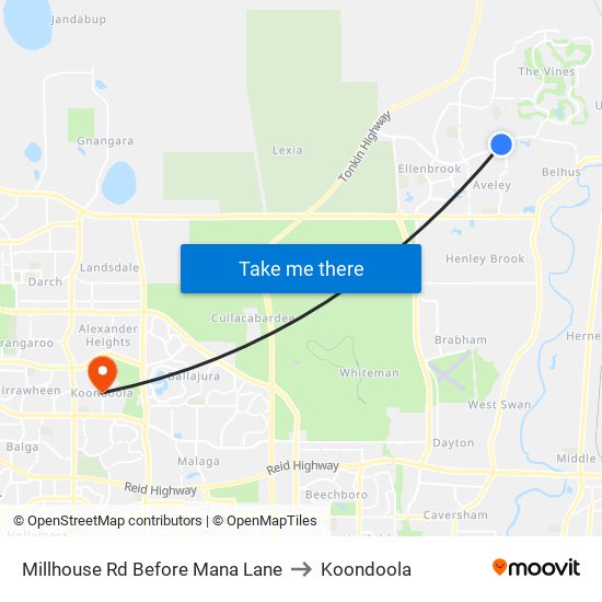 Millhouse Rd Before Mana Lane to Koondoola map