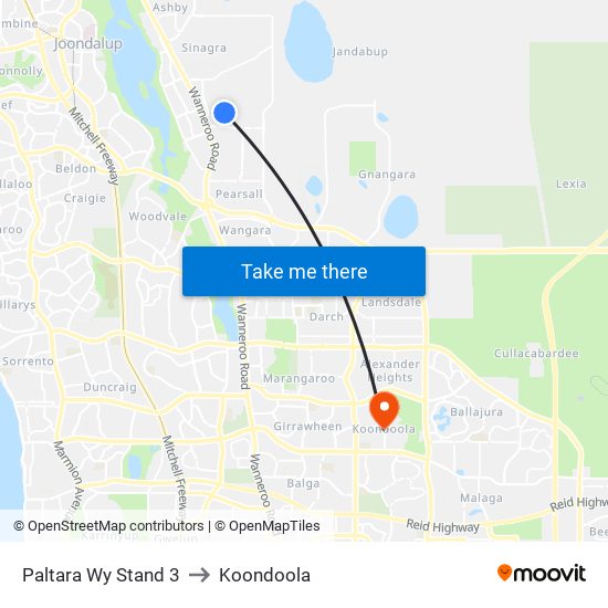 Paltara Wy Stand 3 to Koondoola map