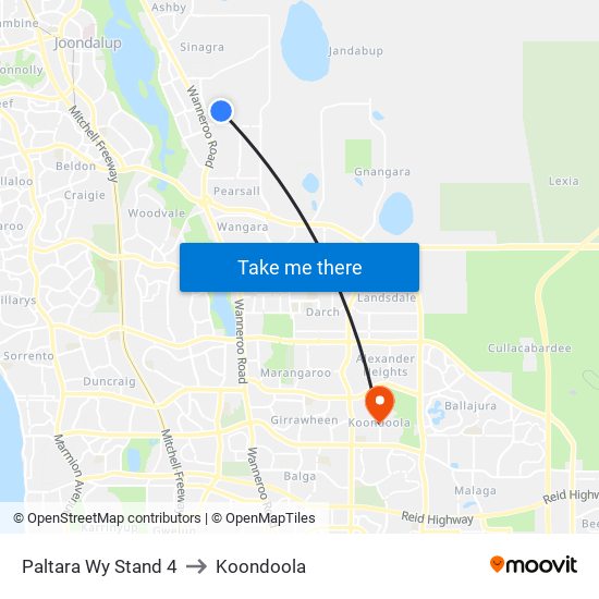 Paltara Wy Stand 4 to Koondoola map