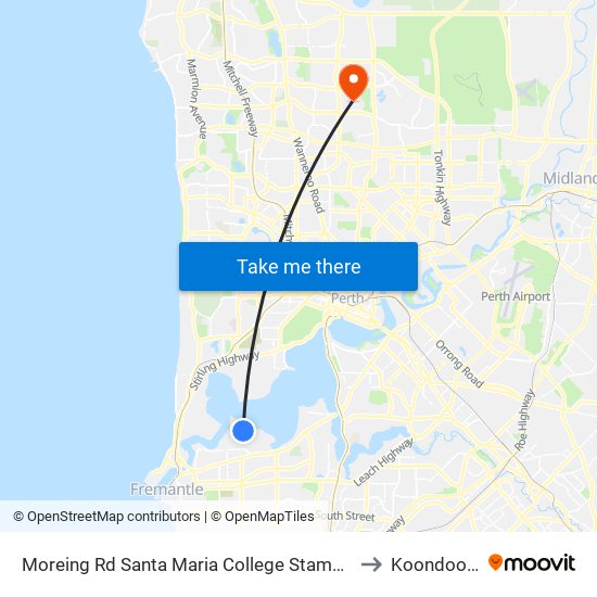 Moreing Rd Santa Maria College Stamd 1 to Koondoola map