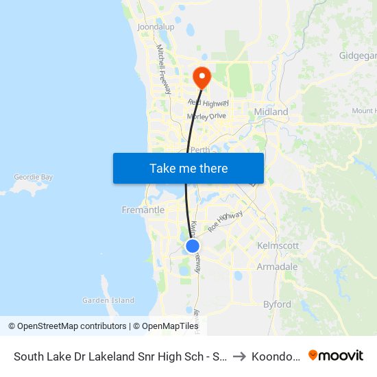 South Lake Dr Lakeland Snr High Sch - Stand 3 to Koondoola map