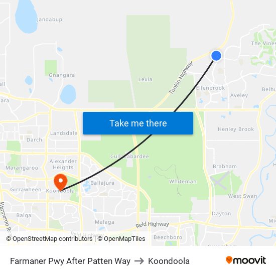 Farmaner Pwy After Patten Way to Koondoola map