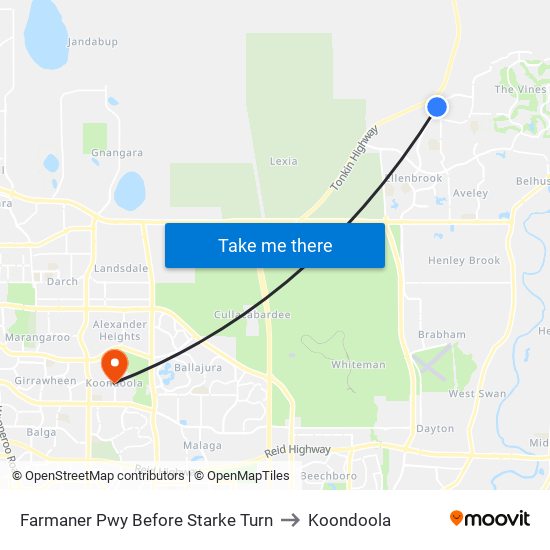 Farmaner Pwy Before Starke Turn to Koondoola map