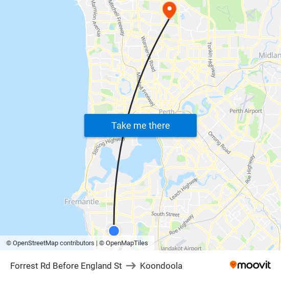 Forrest Rd Before England St to Koondoola map