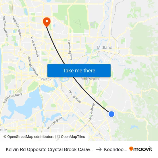 Kelvin Rd Opposite Crystal Brook Caravan to Koondoola map