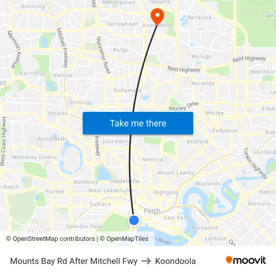 Mounts Bay Rd After Mitchell Fwy to Koondoola map