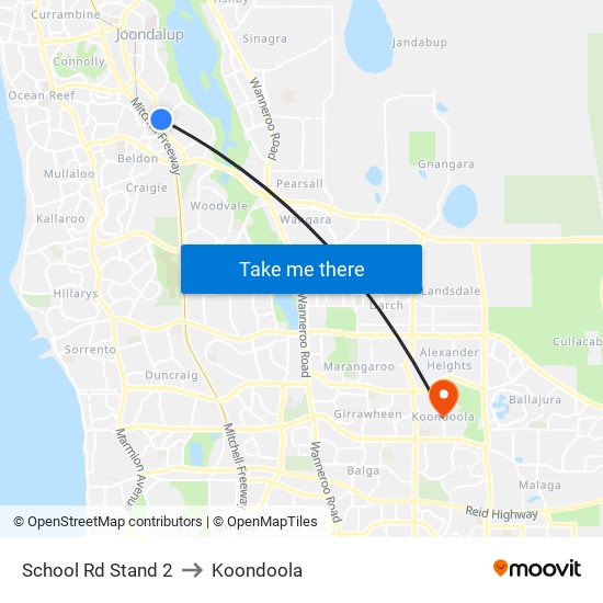 School Rd Stand 2 to Koondoola map