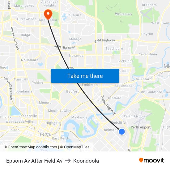 Epsom Av After Field Av to Koondoola map