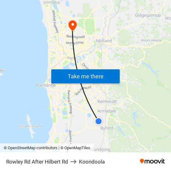 Rowley Rd After Hilbert Rd to Koondoola map