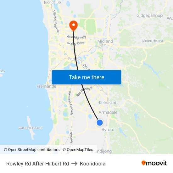 Rowley Rd After Hilbert Rd to Koondoola map