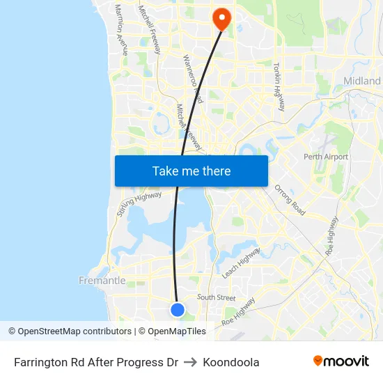 Farrington Rd After Progress  Dr to Koondoola map