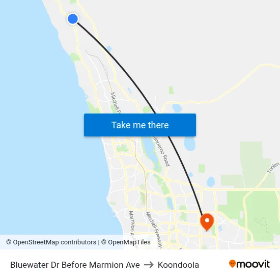 Bluewater Dr Before Marmion Ave to Koondoola map