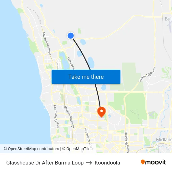 Glasshouse Dr After Burma Loop to Koondoola map