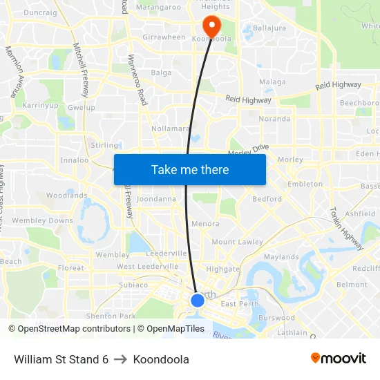 William St Stand 6 to Koondoola map