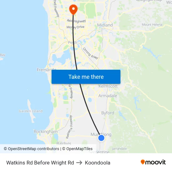 Watkins Rd Before Wright Rd to Koondoola map