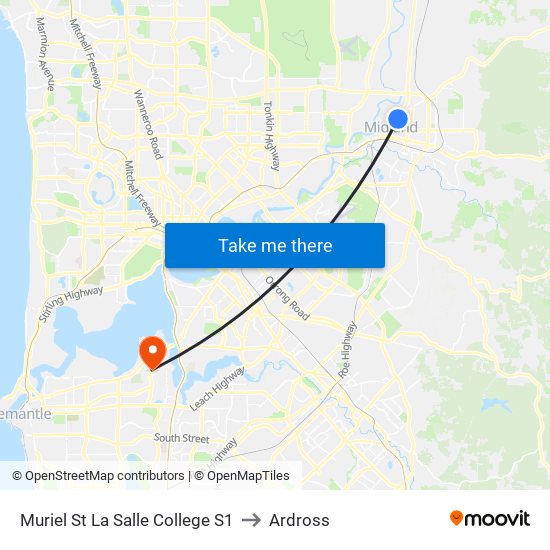 Muriel St La Salle College S1 to Ardross map