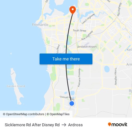 Sicklemore Rd After Disney Rd to Ardross map