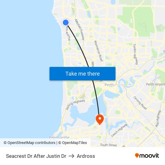 Seacrest Dr After Justin Dr to Ardross map