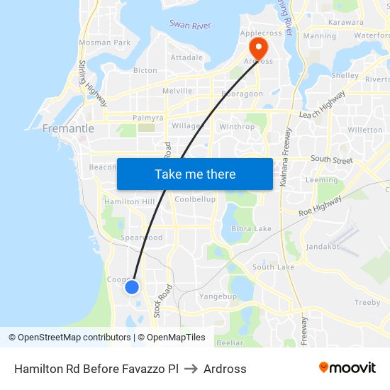 Hamilton Rd Before Favazzo Pl to Ardross map