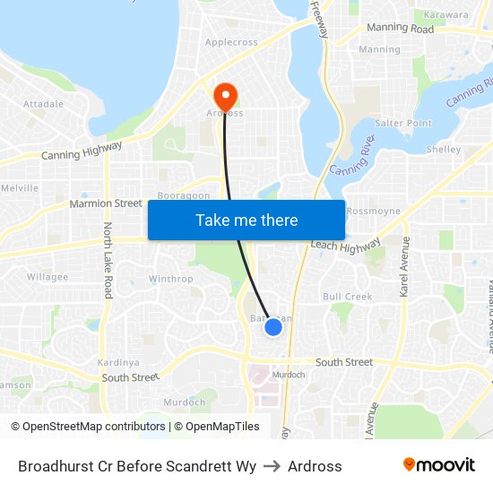 Broadhurst Cr Before Scandrett Wy to Ardross map