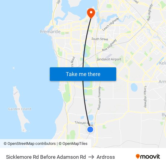 Sicklemore Rd Before Adamson Rd to Ardross map