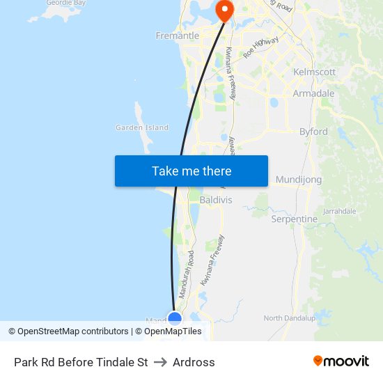 Park Rd Before Tindale St to Ardross map